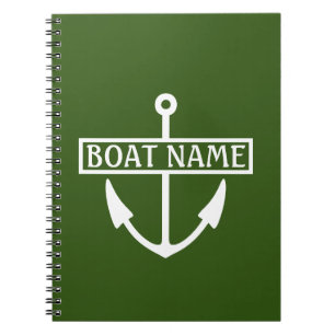 Boat Name Anchor Captain's Log Notebook