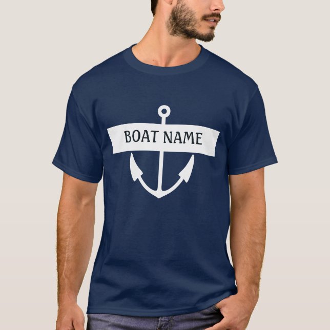 Boat Name Anchor Crew T-Shirt (Front)