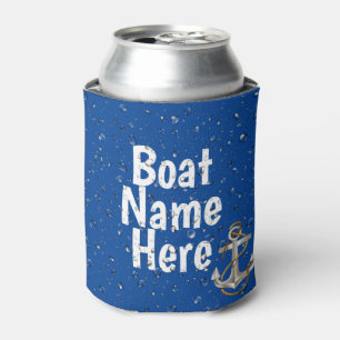 Boat Name and Water Droplet  Can Cooler