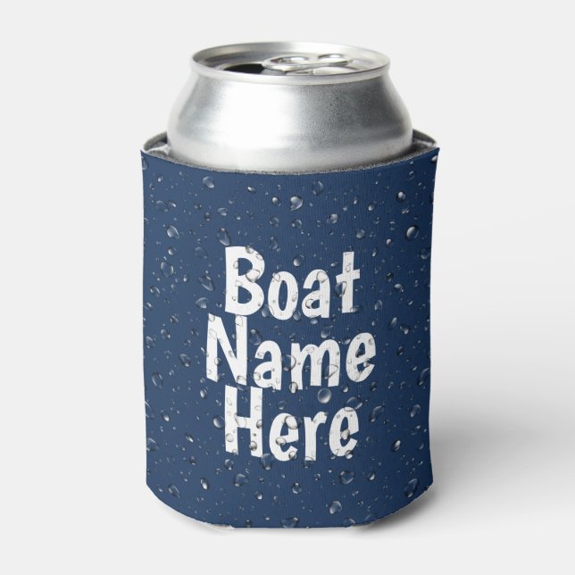 Boat Name and Water Droplet  Can Cooler (Can Front)