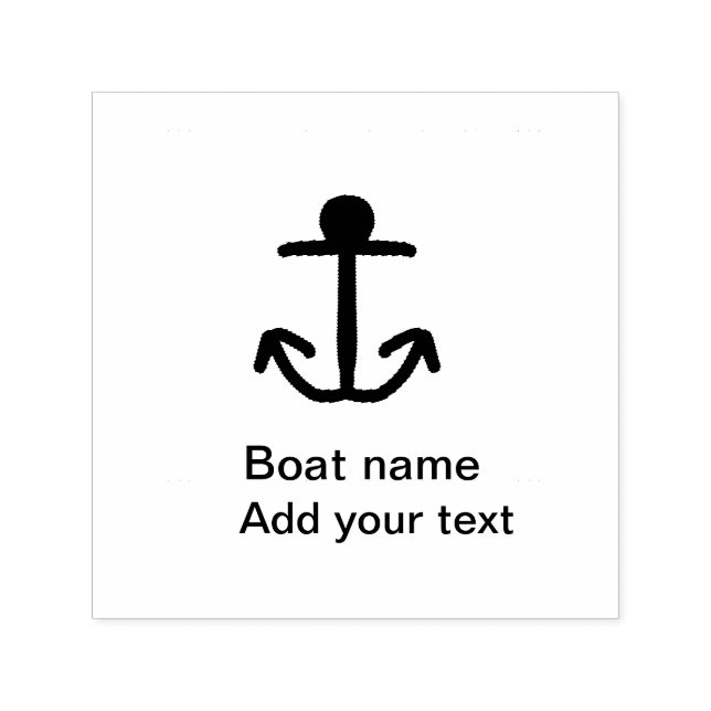 Boat name custom anchor sailing summer add text self-inking stamp (Design)