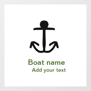 Boat name custom anchor sailing summer add text window cling