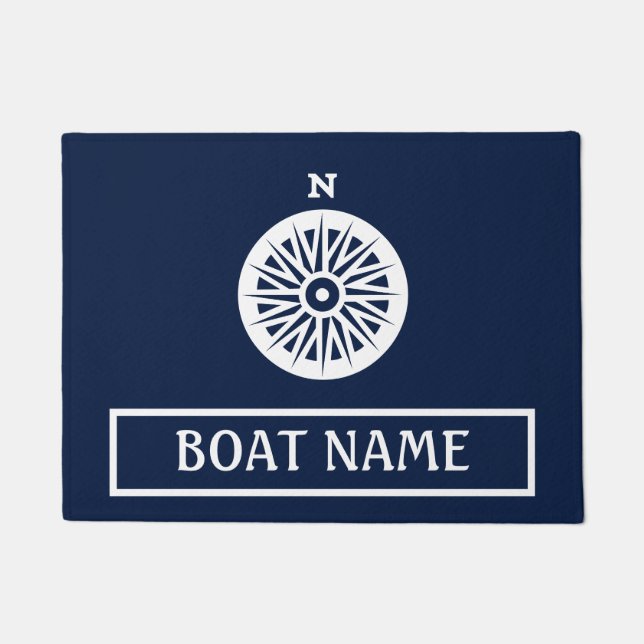 Boat Name Dock Mat - Compass (Front)