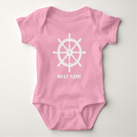 Boat Name or Your Name Ship Helm Wheel Pink White