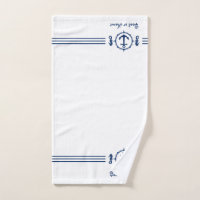 Boat Name Seahorse Anchor Hand Towel sh0b