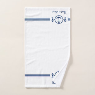 Boat Name Seahorse Anchor Hand Towel sh0b