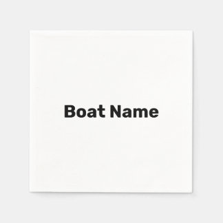 Boat Name White and Black Text Template Napkin