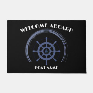 Boat Nautical Anchor Laurel Custom Welcome Aboard Doormat
