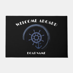 Boat Nautical Anchor Laurel Custom Welcome Aboard Doormat