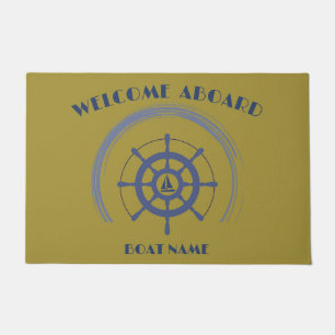 Boat Nautical Anchor Laurel  Custom Welcome Aboard Doormat