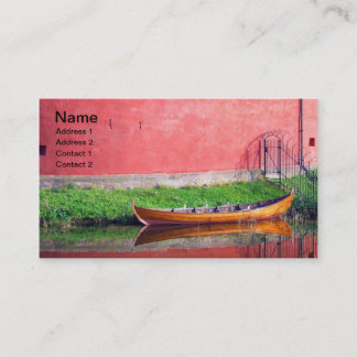 Boat-near-red-round-building BOAT CANOE WATER TRAN Business Card