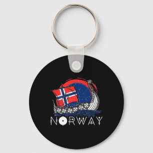 Boat Norwegian Flag Norway Viking Ship Pride Ocean Keychain
