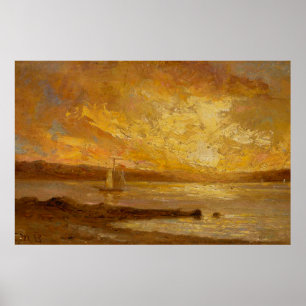 Boat on Sea - Edward Mitchell Bannister - c1890 Poster