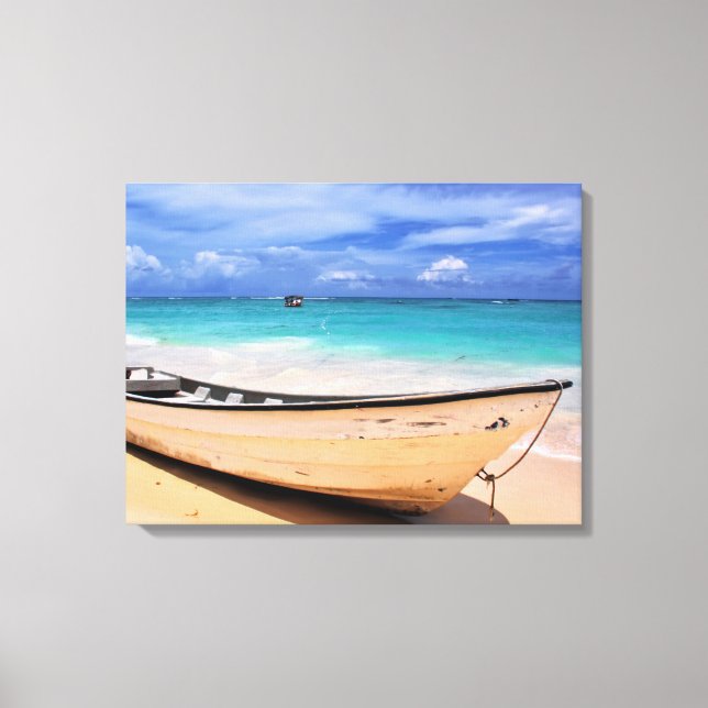 Boat On The Beach Canvas Print (Front)