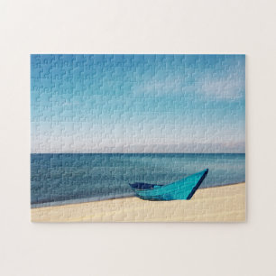 Boat on the Beach Summer Photo Jigsaw Puzzle