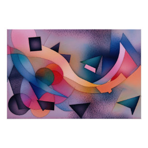 "Boat On Water" Contemporary Abstract Art Poster