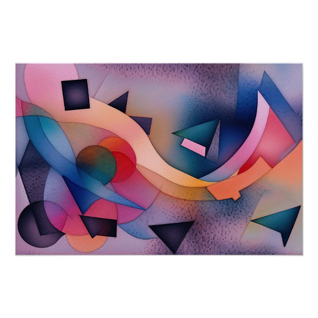 "Boat On Water" Contemporary Abstract Art Poster (Front)