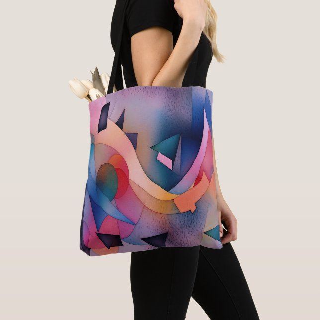 "Boat On Water" Contemporary Abstract Art Tote Bag (Close Up)