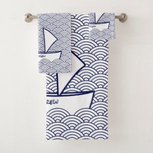 Boat on Waves Bath Towel Set