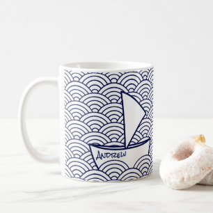 Boat on Waves Mug