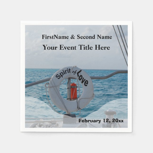 Boat Party personalized Napkin (Front)