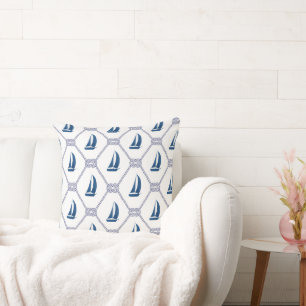 Boat Pattern Throw Pillow