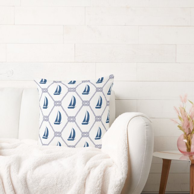 Boat Pattern Throw Pillow (Couch)