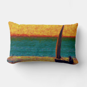 Boat Peaceful Fishing Swim Dive Destiny's Destiny Lumbar Pillow
