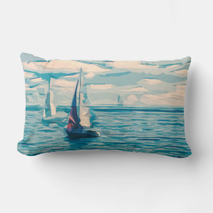 Boat Peaceful Marine Swim Dive Destiny's Destiny Lumbar Pillow