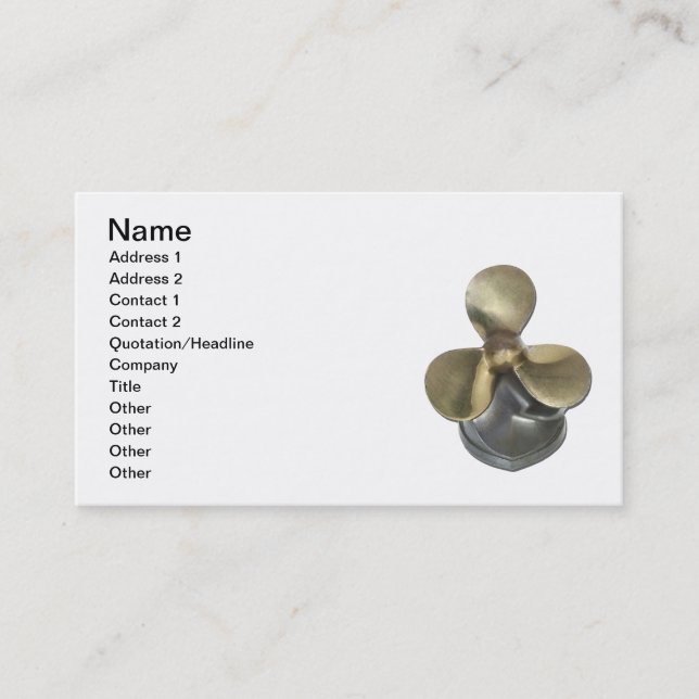 Boat Propeller Business Card (Front)