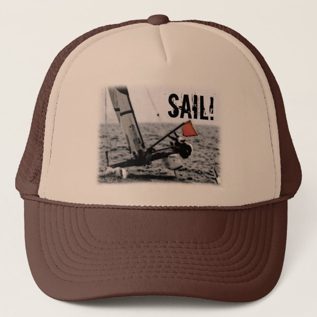 Boat Race Catamaran Picture Trucker Hat (Front)
