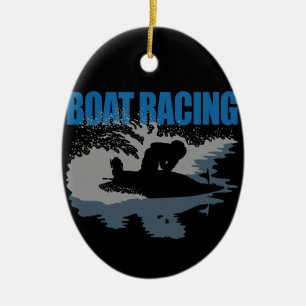 boat racing ceramic ornament