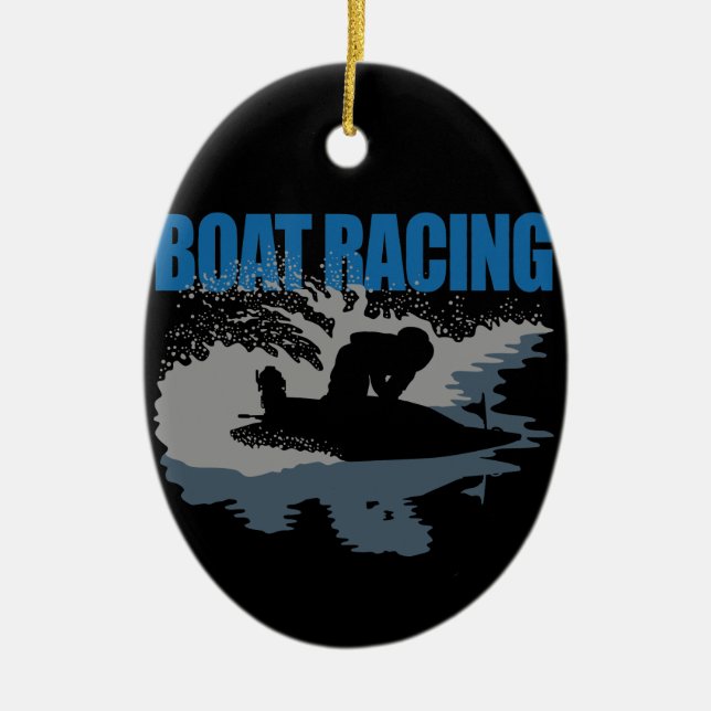 boat racing ceramic ornament (Front)