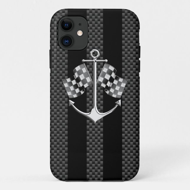 Boat Racing Nautical Carbon Fibre Chrome Styles Case-Mate iPhone Case (Back)