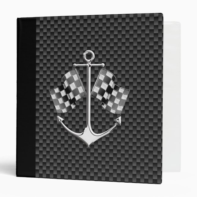 Boat Racing Nautical in Carbon Fibre Decor Binder (Front/Inside)