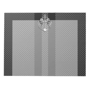 Boat Racing Nautical in Carbon Fibre Style Notepad