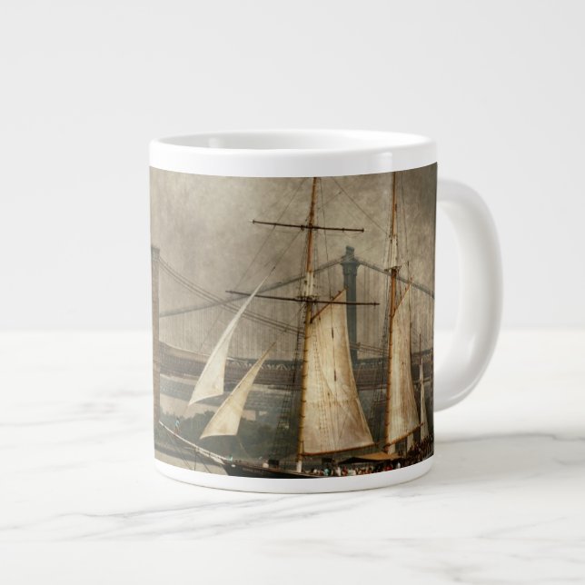 Boat - Sailing - Clipper City Large Coffee Mug (Front Right)