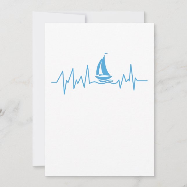 Boat Sailing Gift Heartbeat Funny Sailboat (Front)