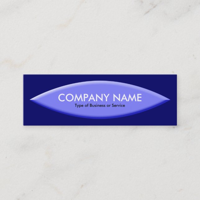 Boat Shape - Blue on Deep Navy Mini Business Card (Front)