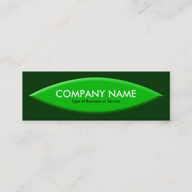 Boat Shape - Green with Dark Green Mini Business Card (Front)
