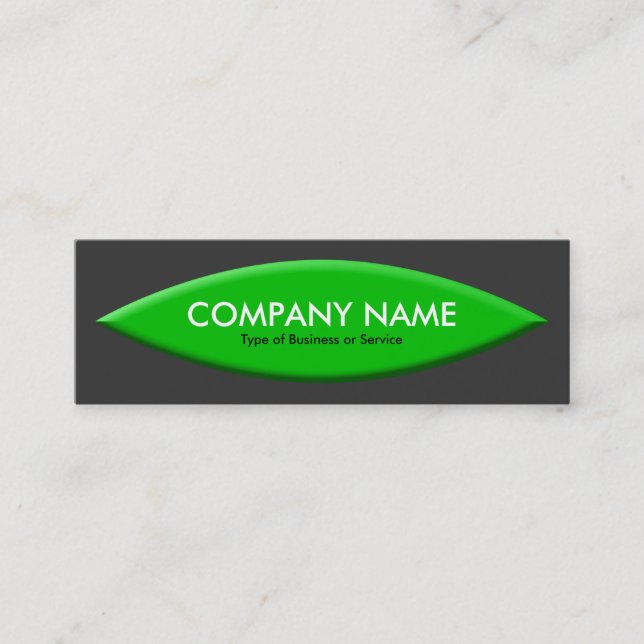 Boat Shape - Green with Dark Grey Mini Business Card (Front)