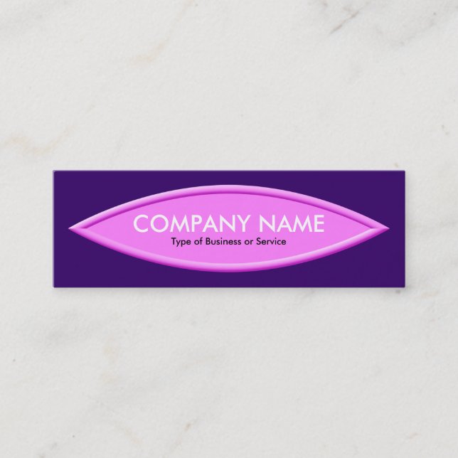 Boat Shape II - Lt Magenta on Dp Purple Mini Business Card (Front)