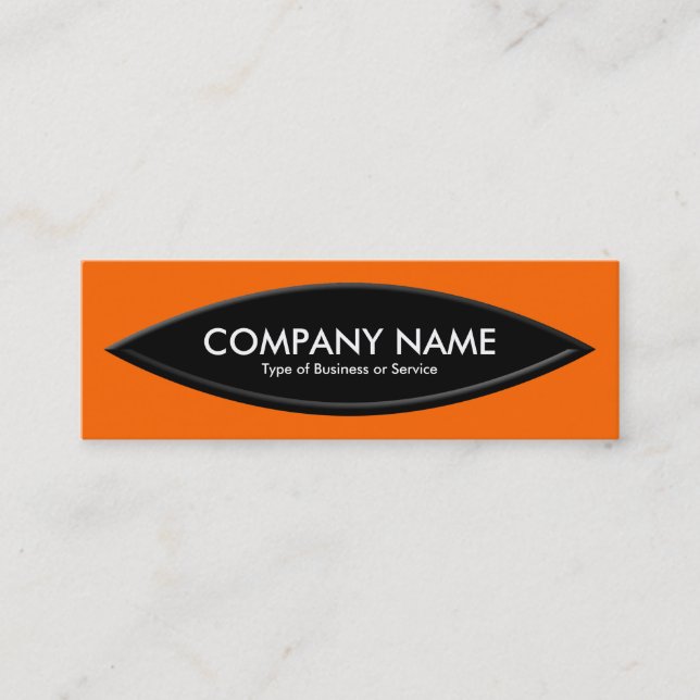 Boat Shape II - Orange on Black Mini Business Card (Front)