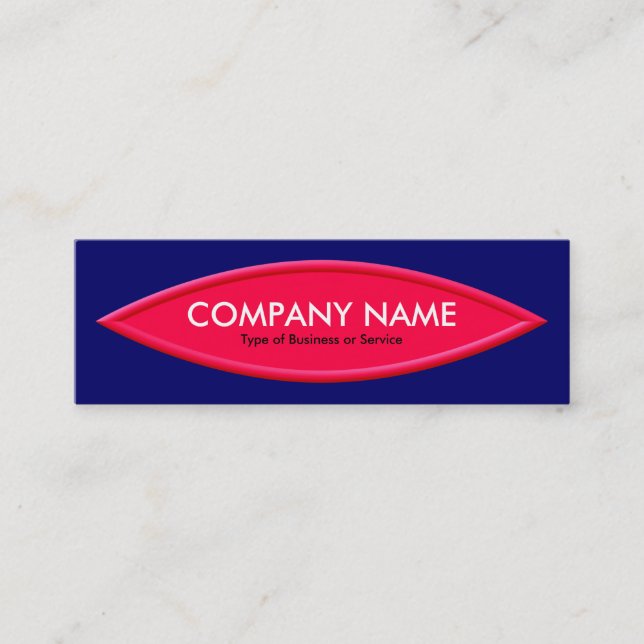 Boat Shape II - Red on Deep Navy Mini Business Card (Front)