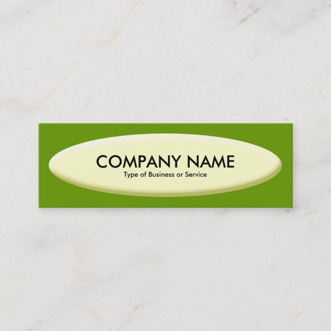 Boat Shape III - Cream on Avocado Mini Business Card (Front)