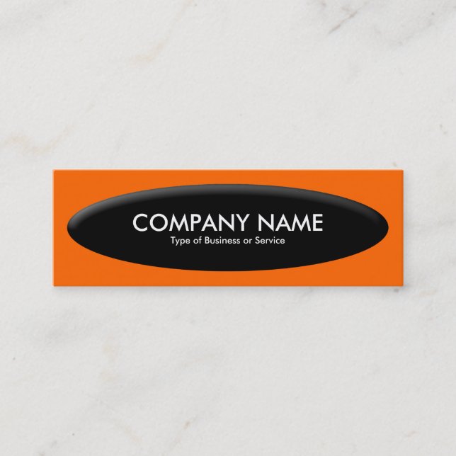 Boat Shape III - Orange on Black Mini Business Card (Front)