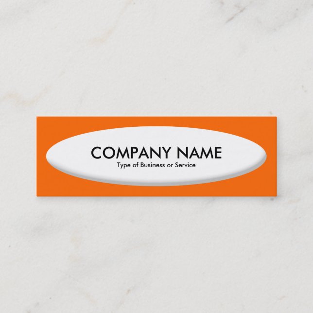 Boat Shape III - White on Orange Mini Business Card (Front)