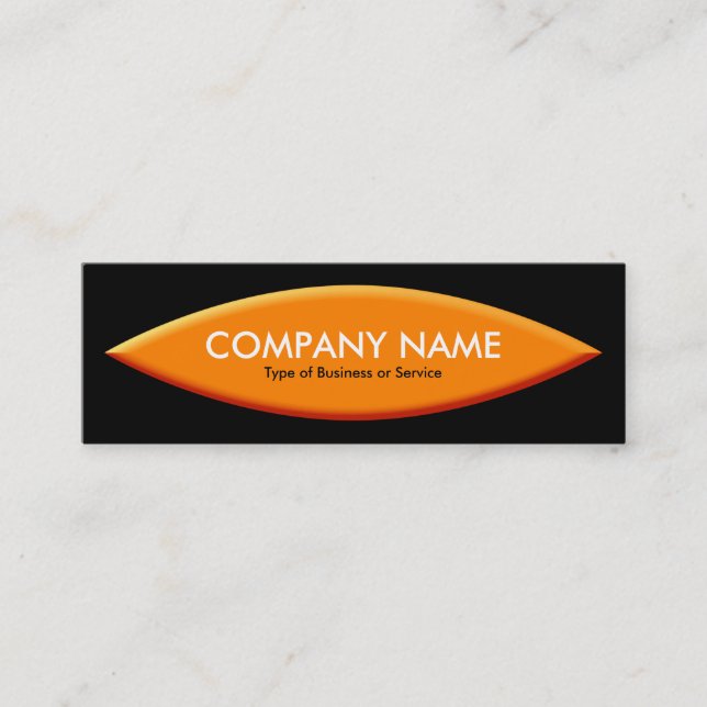 Boat Shape - Orange with Black Mini Business Card (Front)