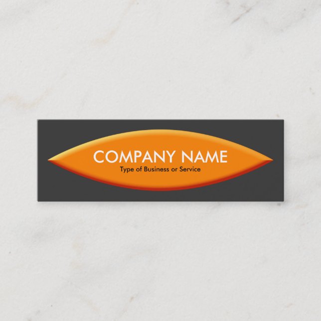 Boat Shape - Orange with Dark Grey Mini Business Card (Front)