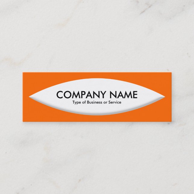 Boat Shape - White on Orange Mini Business Card (Front)